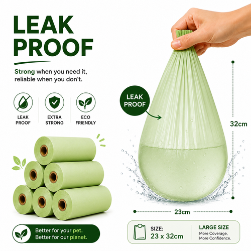 Leak proof eco-friendly dog poop bags for sustainable pet care