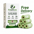 Eco-friendly Leakproof plant-based dog poop bags 120 bags 8 rolls extra thick odor resistant pet waste bags